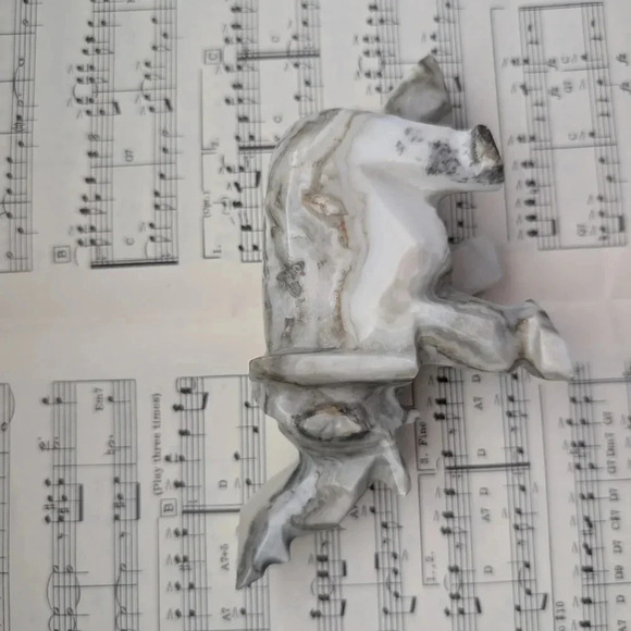 Gray Marble Elephant Sculpture - Picture 3 of 10